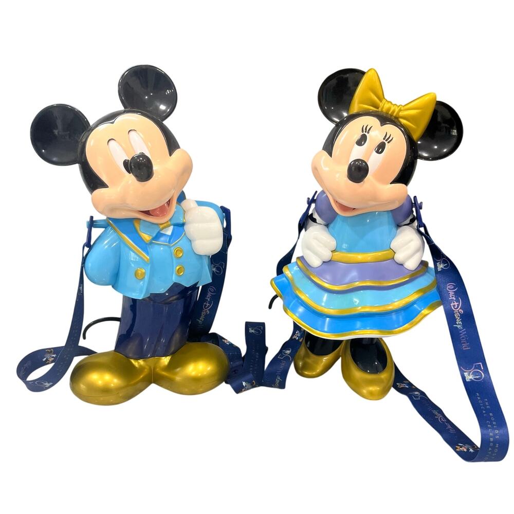 Disney 50th Anniversary Mickey Mouse Popcorn Bucket & Minnie Mouse Sipper Set